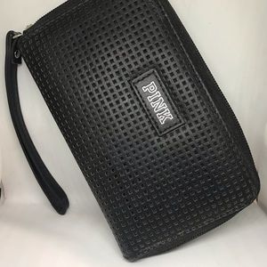 Victoria’s Secret PINK black leather wristlet
